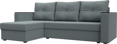 Диван угловой Лига Диванов Атланта без стола левый / 126167L (рогожка амур серый) -