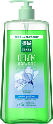 Шампунь для волос Чистая Линия Объем и сила для тонких и ослабленных волос пшеница (1л) -
