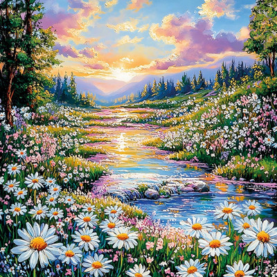 Набор алмазной вышивки Феникс+ Ромашки у реки / 70801 - 