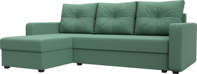 Диван угловой Лига Диванов Ливерпуль Лайт левый / 125987L (рогожка амур зеленый) -
