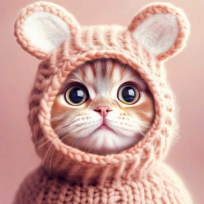 Набор алмазной вышивки Феникс+ Котенок в шапочке / 70829 -