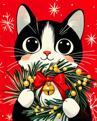 Набор алмазной вышивки Феникс+ Кот с венком / 70840 - 