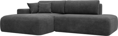 Диван угловой Лига Диванов Лига-036 НПБ Модерн левый / 127765L (велюр Brut 16 темно-серый) -