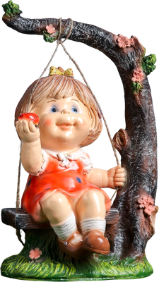 Фигурка для сада Хорошие сувениры Девочка на качелях / 4074851 -