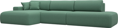 Диван угловой Лига Диванов Лига-036 НПБ Модерн Лонг левый / 124695L (рогожка амур зеленый) - 