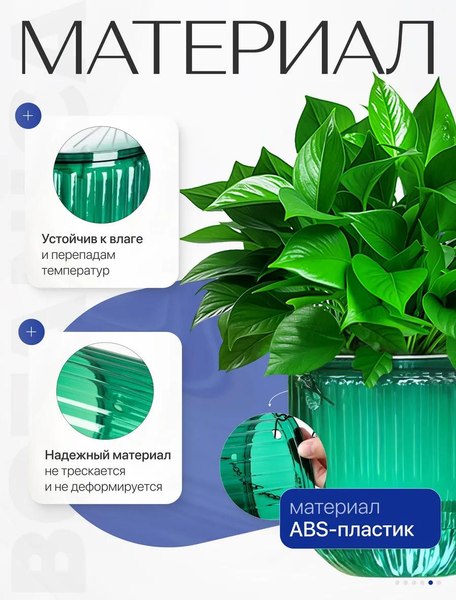Кашпо BOTANICA Liana (21x20см, зеленый)