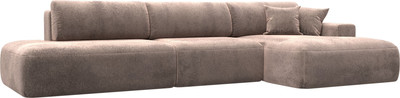 Диван угловой Лига Диванов Лига-036 НПБ Модерн Лонг правый / 127755 (велюр Tower 05 бежевый) - 
