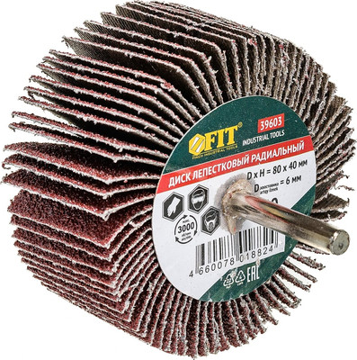 Шлифовальный круг FIT 80х40х6мм Р 60 / 39603 - 
