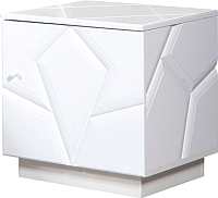 Прикроватная тумба Мебель-КМК Кензо 0674.8 (белый/белый глянец) - 