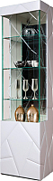 Шкаф-пенал с витриной Мебель-КМК Кензо 0674.12 левый (белый/белый глянец) - 