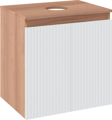 Тумба под умывальник Runo Соренто 60 Тренто 60 вертикаль (подвесная, крафтовый дуб/белый) - 