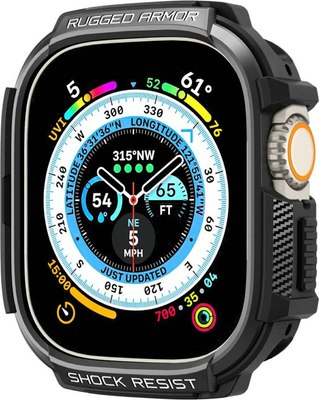Защитный чехол для умных часов Spigen Rugged Armor для Apple Watch Ultra 1/2 / ACS05456 (матовый черный) - 