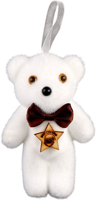 Набор елочных игрушек Sima-Land Белые мишки с бантиком / 10766694 (3шт) - 