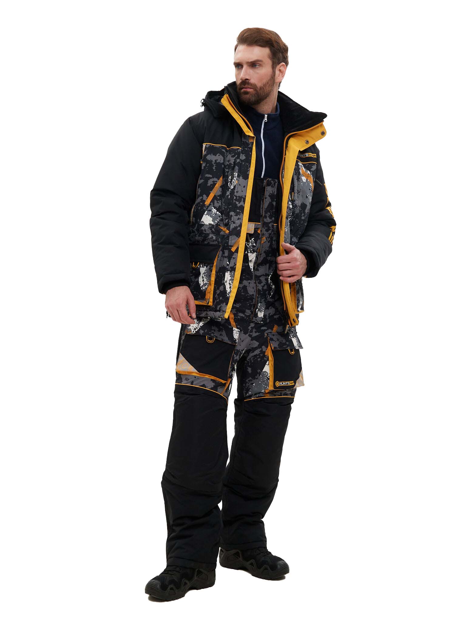 Костюм для охоты и рыбалки Huntsman Elbrus -35°C КМФ192 (р.60-62/170-176, черный)