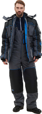 Костюм для охоты и рыбалки Huntsman Полюс Lux V2 -45°C (р.64-66/182-188, серый/черный) -