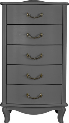 Комод Мебелик Джульетта узкий 5 ящиков (серый ясень) - 