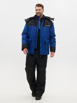 Костюм для охоты и рыбалки Huntsman Полюс -40°C (р.56-58/170-176, синий/черный) -