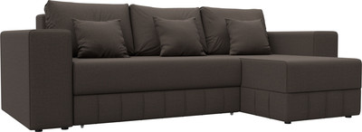 Диван угловой Лига Диванов Лига-076 универсальный / 129836 (рогожка амур 05 коричневый) -