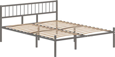 Двуспальная кровать Домаклево Металика В3 160x190 (серый) -