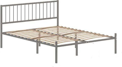 Полуторная кровать Домаклево Металика В4 120x190 (серый) - 