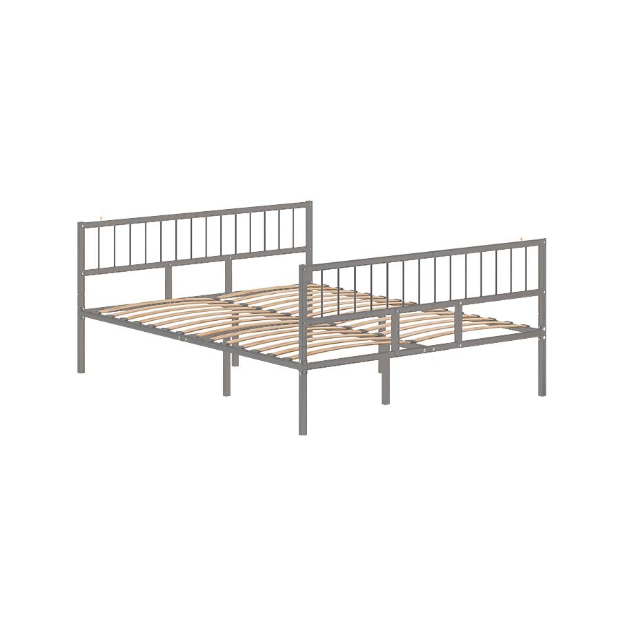 Двуспальная кровать Домаклево Металика В3+В3 180x200 (серый)