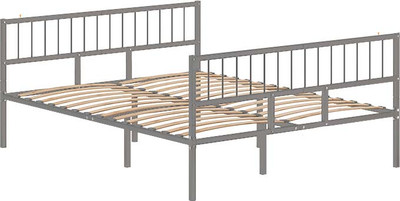 Двуспальная кровать Домаклево Металика В3+В3 180x190 (серый) - 