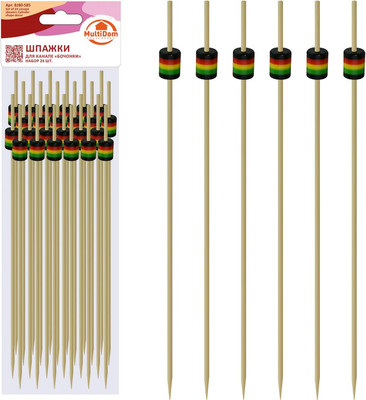 Набор шпажек для канапе Мультидом Бочонки NEW / BJ80-585 (24шт) - 