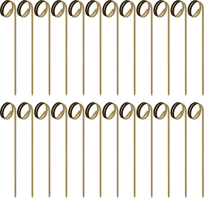 Набор шпажек для канапе Мультидом Завиток Графит NEW / BJ80-608 (24шт, черный) - 