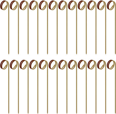 Набор шпажек для канапе Мультидом Завиток NEW / BJ80-609 (24шт, красный) - 