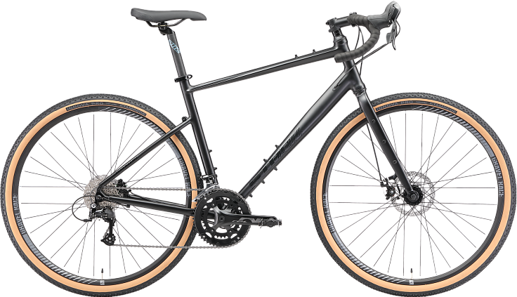 Велосипед STARK Gravel 700.3 D 2025 (M, черный матовый/черный, разобранный, в коробке)