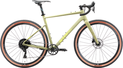 Велосипед STARK GRL 700.5 D 2025 (M, хаки матовый/лимонный) - 