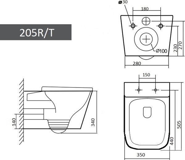 Купить Унитаз подвесной Grado GD-W205T в Гомеле