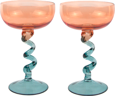 Набор бокалов Mandarin Decor Спираль / DS27G1046-2P (2шт, персиковый) - 