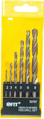 Набор сверл FIT По металлу HSS полированных / 33797 (6шт) - 