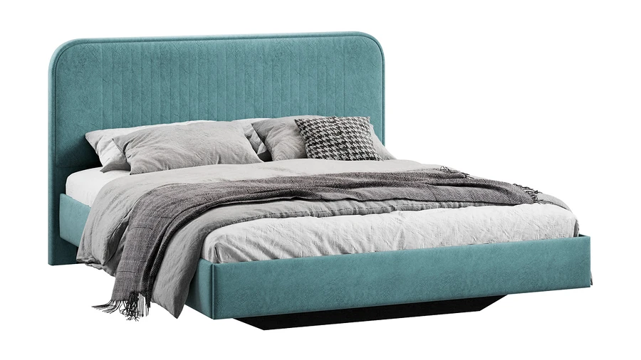 Каркас кровати ТриЯ Тиффани Тип 1 160x200 (микровелюр Wellmart Indigo) — фото 1