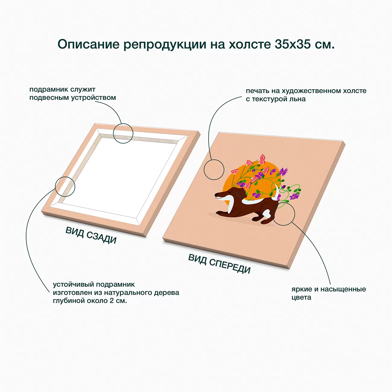 Картина Stamprint Собака и йога 1 / CD001 (35х35см) — фото 6