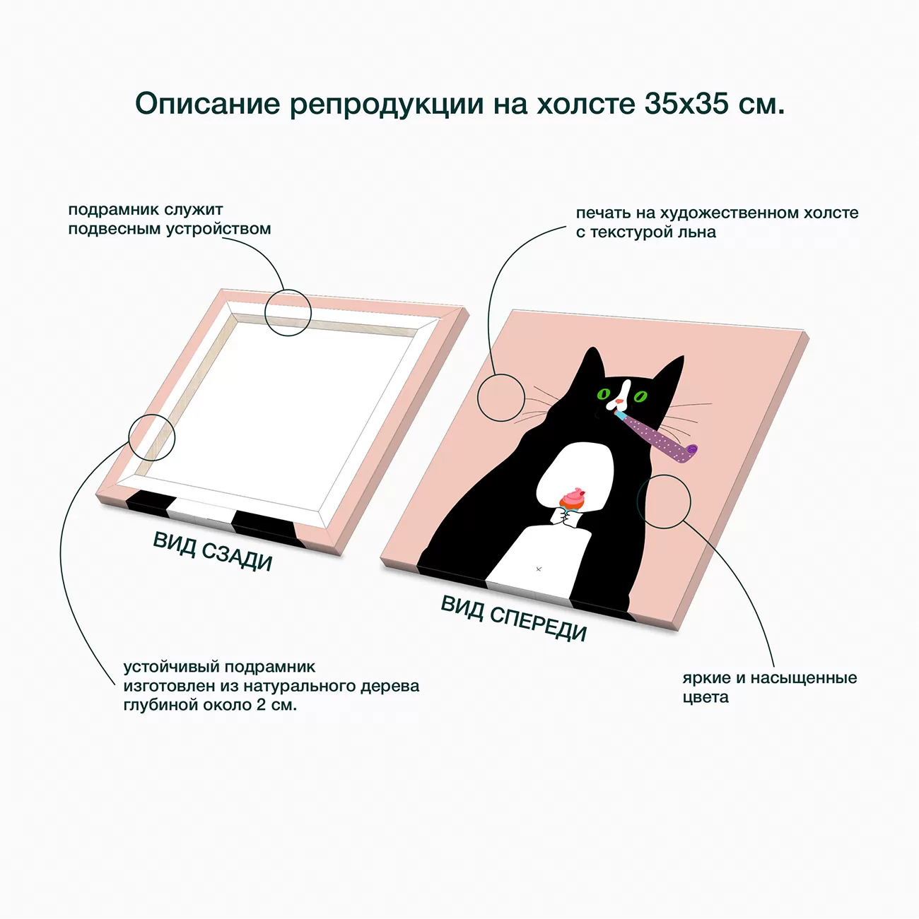 Картина Stamprint Кот и дудочка / CD005 (35х35см) — фото 5