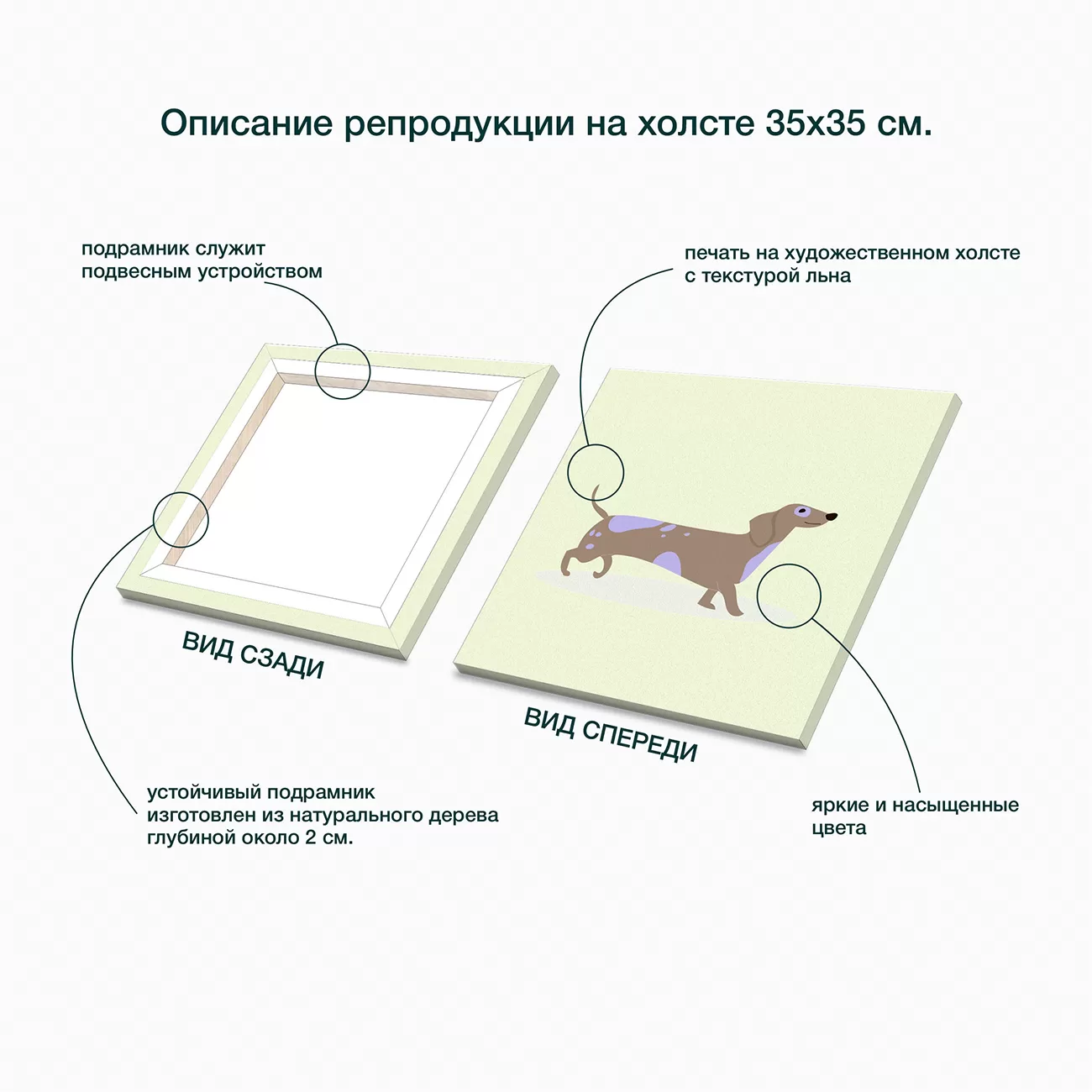 Картина Stamprint Такса 1 / CD008 (35х35см) — фото 5