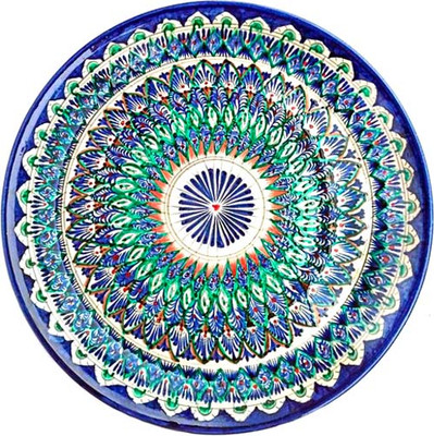 Ляган Шелковый путь Риштан для плова (15см, синий) - 