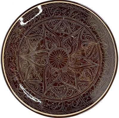 Ляган Шелковый путь Риштан для плова (38см, коричневый) - 