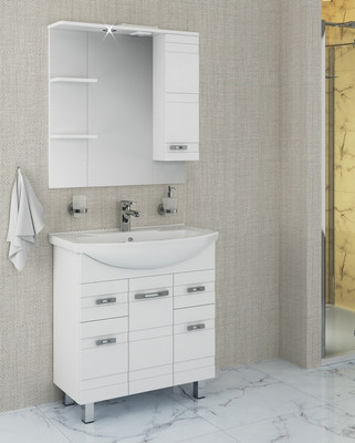 Тумба с умывальником Runo Турин 85 + Стиль 85 (напольная) - 