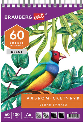 Скетчбук Brauberg Art Debut / 110997 (белая бумага) - 