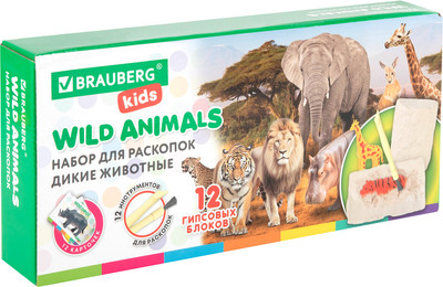 Набор для опытов Brauberg Kids. Раскопки. Дикие животные / 665128 -