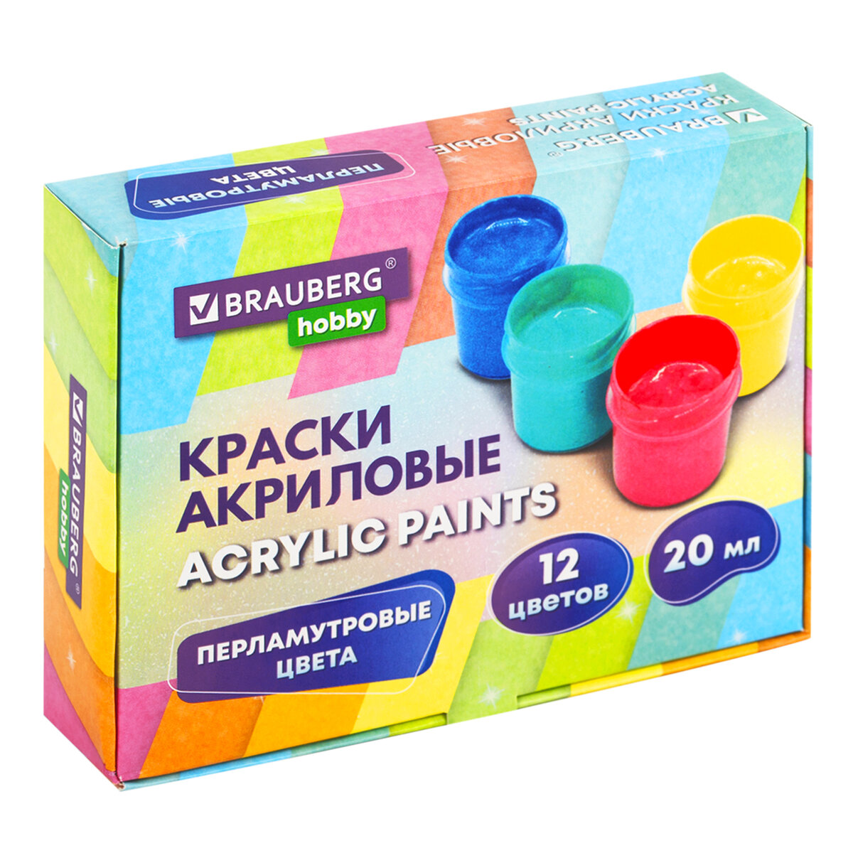 Акриловые краски Brauberg Hobby / 192436 (12цв)