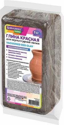 Глина Brauberg Hobby / 665359 (1кг, красный) - 