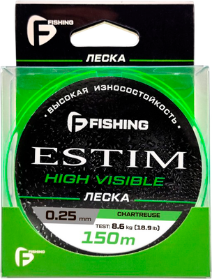 Леска монофильная F-Fishing Estim Neon 150м / FENC-025 (0.25мм) -
