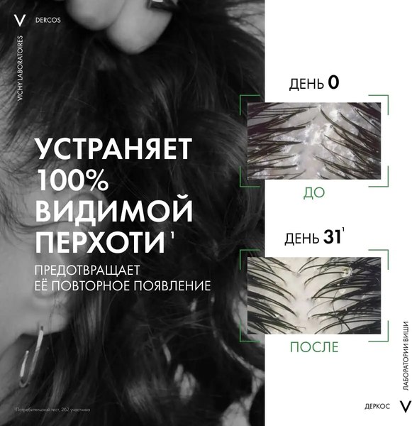 Шампунь для волос Vichy Dercos Против перхоти и себореи д/жирной кожи гол. Сменный блок (390мл)