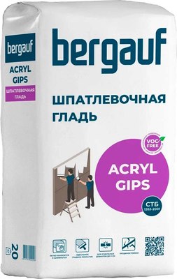 Шпатлевка Bergauf Acryl Gips (20кг) - 