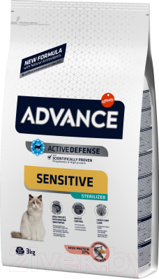 Сухой корм для кошек Advance Sensitive с лососем и рисом (3кг)