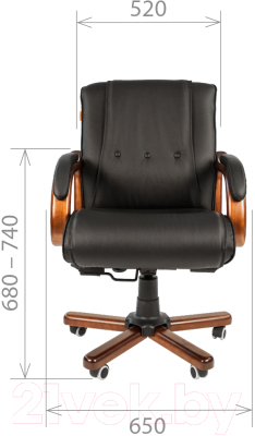 Кресло офисное Chairman 653M (черная кожа)